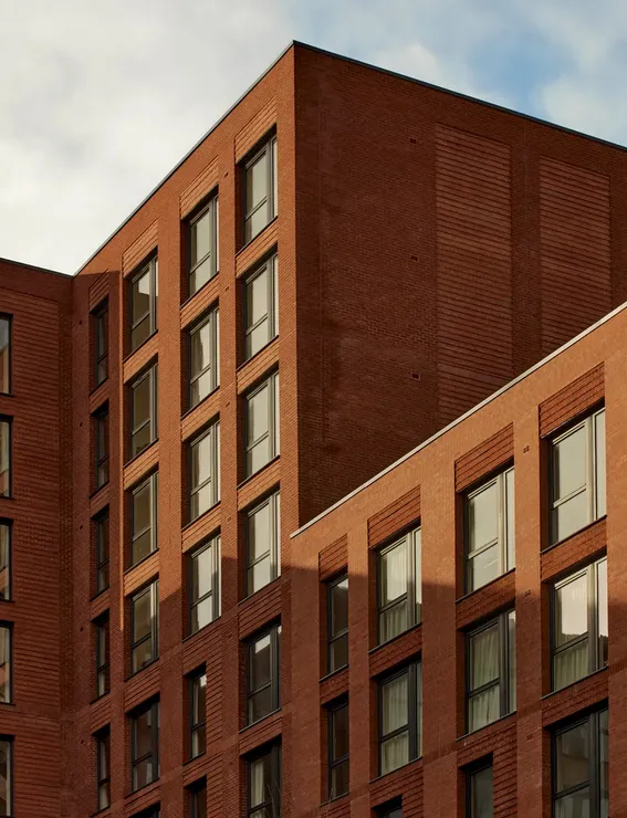 Top of apartment block in Cardiff