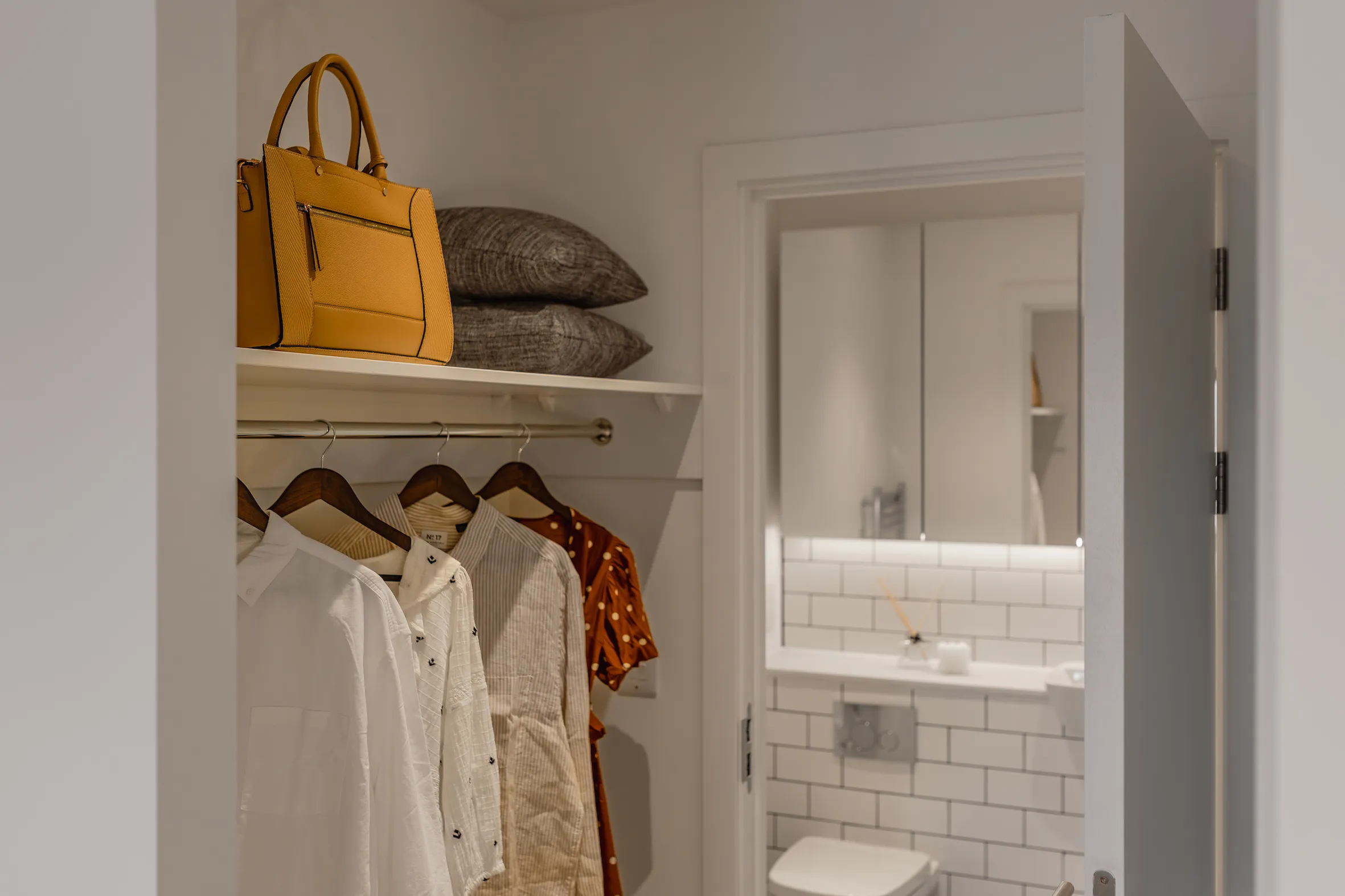 Dressing / wardrobe area showing bathroom