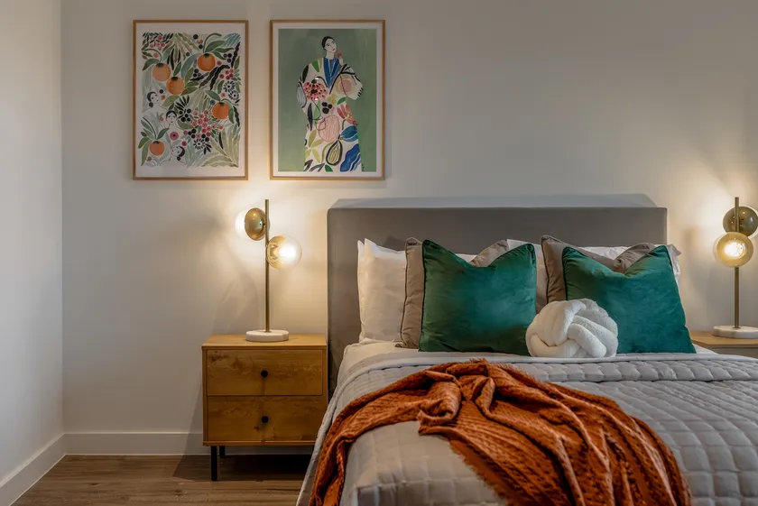 Bedroom with double bed and side tables